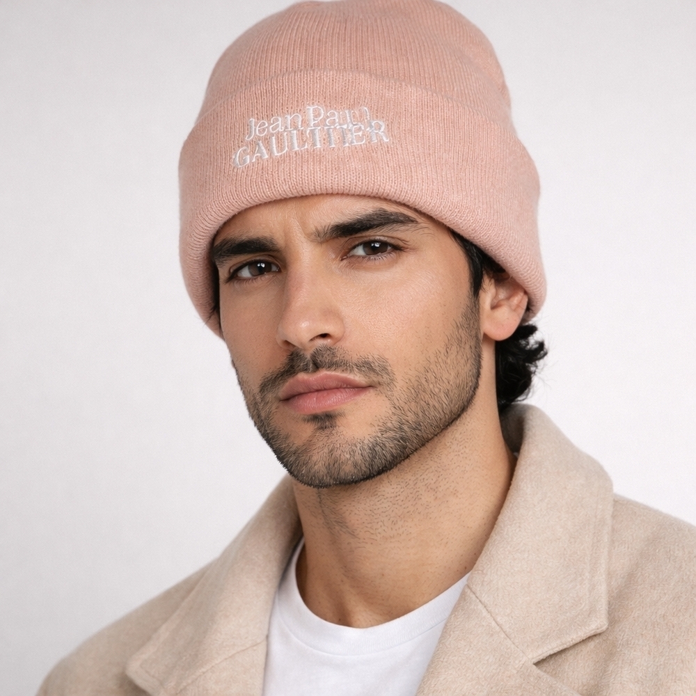 Jean Paul Gaultier Logo Beanie Blush Streetwear Hat